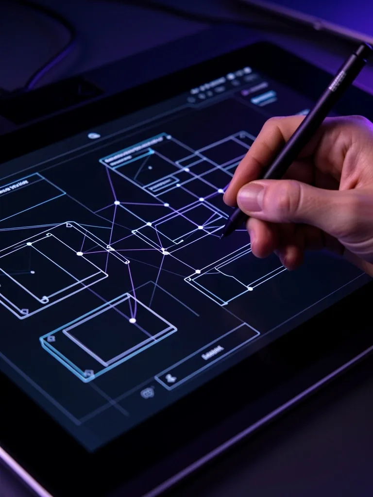 Espacio de trabajo de diseño en Figma con componentes vectoriales